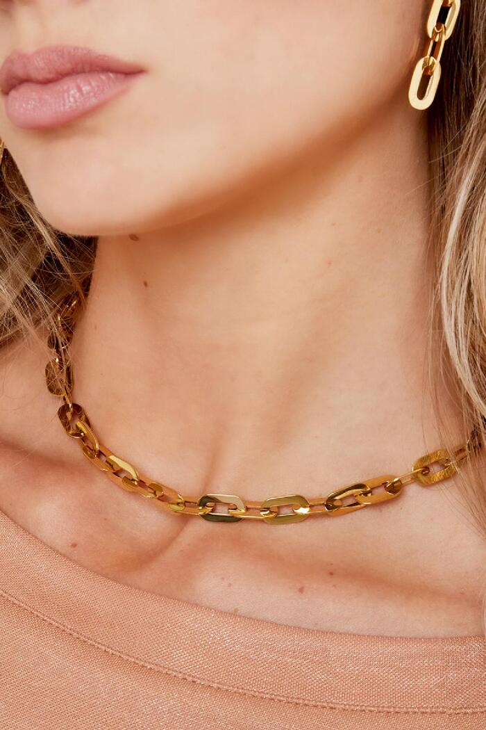 Klobige Halskette Gold Edelstahl Bild3